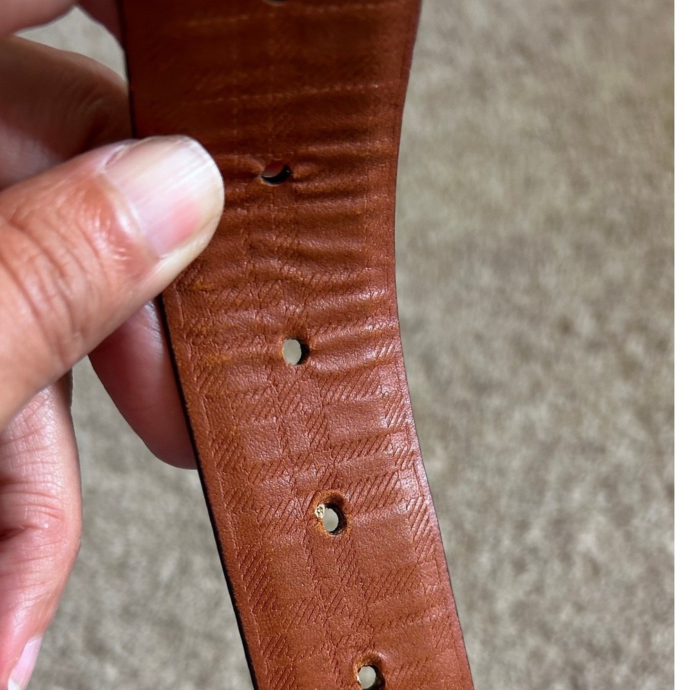 Boconi Men's Brown Leather Made Nashville Brown Genuine Leather Belt Size 36 - Picture 5 of 8